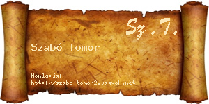 Szabó Tomor névjegykártya